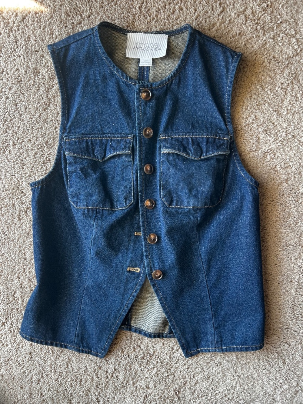 Anthropologie Mare Mare Denim Button-Front Vest, XS